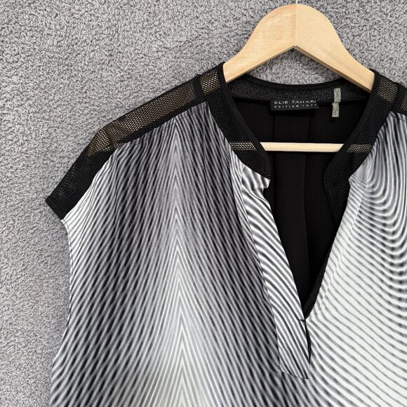 Elie Tahari Midtown silk and mesh blouse - Picture 4 of 6